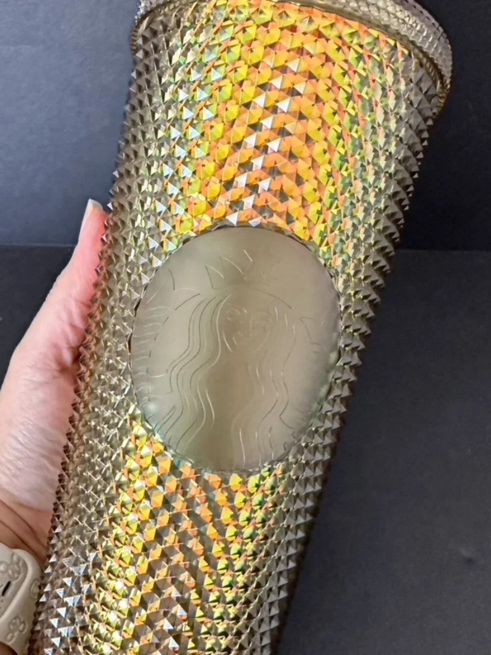 Walt Disney World 50th Anniversary Geometric Starbucks Tumbler with Straw Gold
